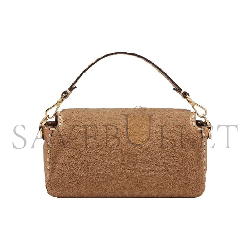 FENDI BAGUETTE MEDIUM SHEARLING SHOULDER BAG 8BR600AH96F1F7O (27*15*6cm)